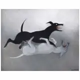 Pelea de perros by Ricardo Martínez, 2005, Óleo sobre tela, offered Aug 2023