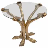 Mesa manos y pies by Pedro Friedeberg, Escultura en talla en madera con hoja de oro y vidrio, offered Aug 2023