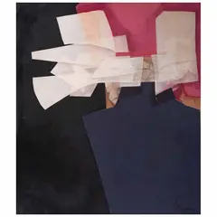 Untitled by Fitzia, Collage y acrílico sobre papel sobre tabla, offered Aug 2023