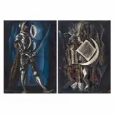 Ismael  González de la Serna, Don Quijote de la Mancha, 1959, Óleo sobre madera, doble vista