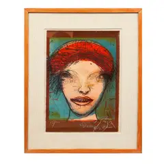 Leonel Góngora, Autorretrato, Litografía 75 / 100