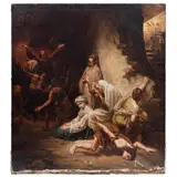 Anónimo, La comunión de los primeros cristianos, Óleo sobre tela