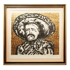Francisco Villa by Emiliano Gironella Parra, 2018, Grabado con aplicaciones de hoja metálica 1 / 50, offered Jul 2023