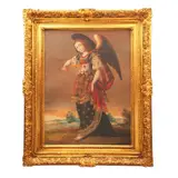 Anónimo, Árcangel San Uriel, Óleo sobre madera