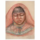Raúl Anguiano, Carmela López Carrillo de la Cruz, Sanguina, carboncillo y pastel sobre papel
