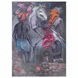 Luis Nishizawa, Carnaval con flores, Acrílico sobre tela