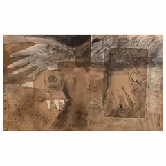 Untitled by Sergio Hernández, Mixta y collage sobre papel, offered Jun 2023