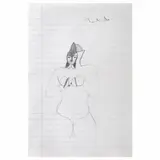 Francisco Toledo, Sin título (Personaje femenino), Lápiz de grafito sobre hoja de cuaderno