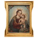 Virgen del Refugio, MÉXICO, SIGLO XIX, Óleo sobre tela
