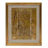 Carmen Parra, Árcangel con arpa, Serigrafía con hoja de oro P / A