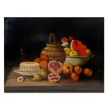 Anónimo, Bodegón, Óleo sobre lienzo sobre madera