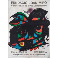 Cartel para la exposición de la Inauguración de la Fundació Joan Miró by Joan Miró, 1976, Litografía sin número de tiraje, offered Jun 2023