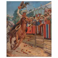 Xavier Gómez, Aquí está mi gallo, ca. 1930, Óleo sobre tela