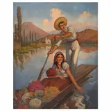 Víctor M. Magallón, Xochimilco, Óleo sobre tela