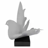Ángela Gurría, Paloma, 2016, Escultura en placa de acero en base de mármol 1 / 5