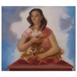Jesús Guerrero Galván, Mujer con caracol, 1971, Óleo sobre tela