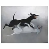 Pelea de perros by Ricardo Martínez, 2005, Óleo sobre tela, offered May 2023