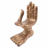 Silla mano pie by Pedro Friedeberg, Escultura en madera y hoja de oro, offered May 2023