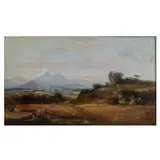 Anónimo, Paisaje europeo, Óleo sobre tela