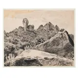 Fernando Castro Pacheco, Paisaje #1, Tinta china sobre papel