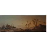 C. Bologne, Paisaje europeo, Óleo sobre tela