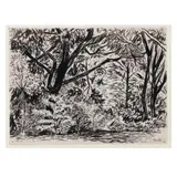Fernando Castro Pacheco, Paisaje #3, Tinta china sobre papel. Firmada y fechada 1947