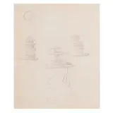 Salvador Dalí, Fuentes huracanadas, 1971, Tinta sobre papel