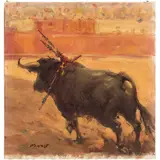 ESCENA TAURINA by Francisco "pancho" Flores, Óleo sobre tela, offered Apr 2023