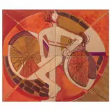 Carmen Parra, Bicicleta, Gouache sobre papel sobre madera, políptico