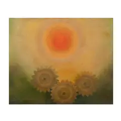 Sin título (sol) by Leopoldo Estrada, Óleo sobre tela, offered Apr 2023