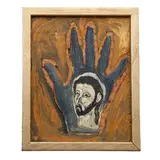 Gustavo Monroy, Autorretrato, Mixta sobre madera
