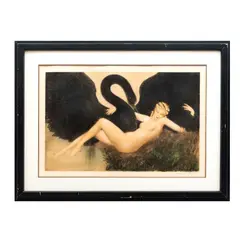 Leda y el cisne by Louis Icart, Grabado sin número de tiraje, offered Mar 2023