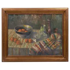 Béla Kádár, Bodegón con madarinas, Óleo sobre tela
