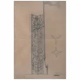 José Chávez Morado, Anteproyecto de estela porta bandera en cerámica con relieve y color, Tinta sobre papel