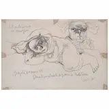 Jose Luis Cuevas, El matrimonio de los Arnolfini, Tinta y lápiz de grafito sobre papel