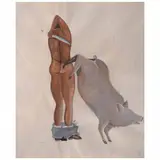 Francisco Toledo, Personaje con cerdo, Gouache sobre papel