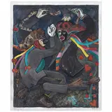 Danza de negros, de la serie Herencias del corazón by Francisco Rodríguez Oñate, Tinta y acuarela sobre papel, offered Feb 2023