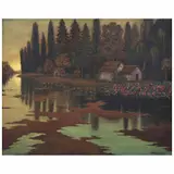 Xochimilco al atardecer by Guillermo Gomez Mayorga, Óleo sobre tela, offered Feb 2023
