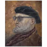 León Felipe by Jesús Martí Martín, Óleo sobre tela, offered Feb 2023