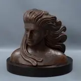 Luis Ortiz Monasterio, NEFERTITI, Bronce, pátina color café