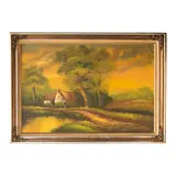 Sin título (paisaje con lago) by Autor No Identificado, Óleo sobre tela, offered Feb 2023