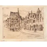 Rosario Cabrera, Calles de Brujas, Bélgica, Grabado a la punta seca sin número de tiraje