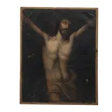 Cristo Crucificado, MÉXICO, SIGLO XIX, Óleo sobre tela