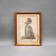 La brillante Nynphe du Palais Royal by Watteau & Dupin, Grabado coloreado, offered Dec 2022