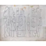 Carlos Mérida, Boceto, Lápiz de carboncillo sobre papel