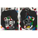 Les Révolutions Sceniques du XXe Siècle (Las Revoluciones escénicas del siglo XX), I y II by Joan Miró, ca. 1975, Litografías sin número de tiraje, offered Dec 2022