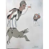 Jose Luis Cuevas, To Harry Langdon, de la carpeta Homenaje a Quevedo, 1969, Litografía XVII