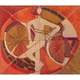 Carmen Parra, Bicicleta, Gouache sobre papel sobre madera, políptico