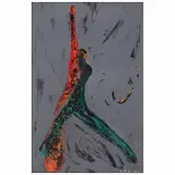 Stayin Alive (Mantenerse vivo), de la serie COVID by Emiliano Gironella Parra, 2022, Mixta, acrílico, tinta tipográfica, pigmento comprimido sobre placa de acrílico, offered Nov 2022