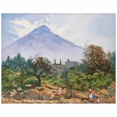 Popocatépetl desde Ayapango by Mario Almela, ca. 1995, Óleo sobre tela, offered Nov 2022